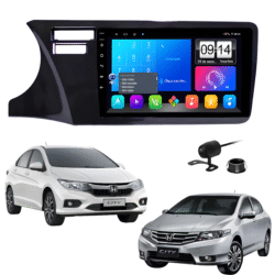 Multimidia 9 Polegadas Android 13 2gb 32gb E-Tech Carplay Honda City Moldura