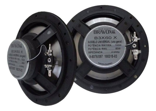 Bravox B3X60 X 6 " Preto/Prata Triaxial Auto Falante 6 120RMS - Imagem 5