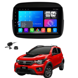 Multimidia 9 Polegadas Android 13 2gb 32gb E-Tech Carplay Fiat Mobi Moldura