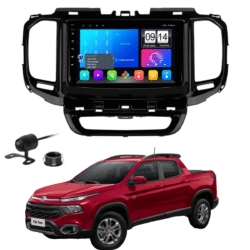 Multimidia 9 Polegadas Android 13 2gb 32gb E-Tech Carplay Fiat Toro Moldura