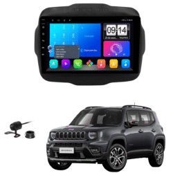 Multimidia 9 Polegadas Android 13 2gb 32gb E-Tech Carplay Jeep Renegade Moldura
