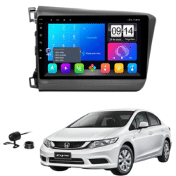 Multimidia 9 Polegadas Android 13 2gb 32gb E-Tech Carplay Honda Civic G9 Moldura