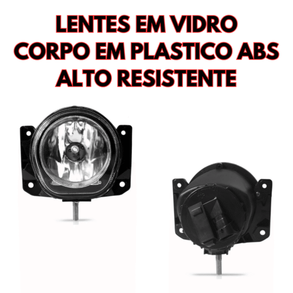 Par Farolete Auxiliar Farol Milha Lentes em Vidro Fiat H1 Universal - Imagem 3