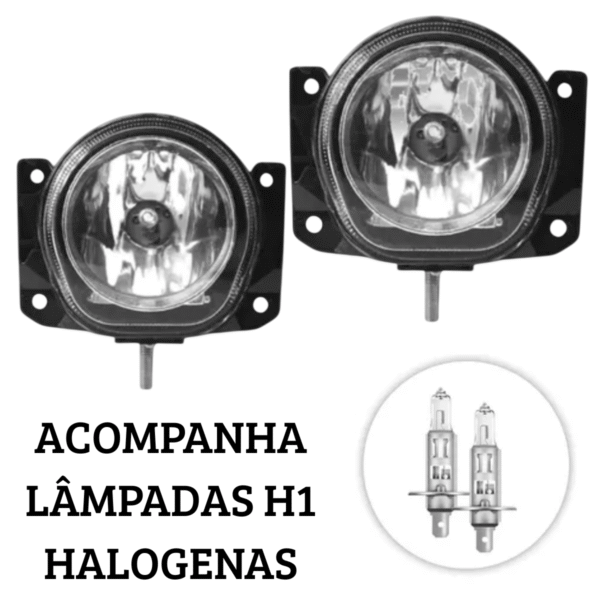 Par Farolete Auxiliar Farol Milha Lentes em Vidro Fiat H1 Universal - Imagem 2