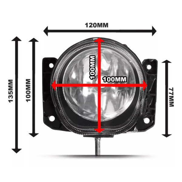 Par Farolete Auxiliar Farol Milha Lentes em Vidro Fiat H1 Universal - Imagem 4
