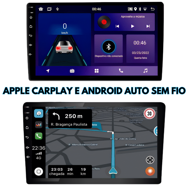 Multimidia 9 Polegadas Android 13 4gb 64gb Qled Carplay Sandero Logan Moldura e Camera De Ré - Imagem 3